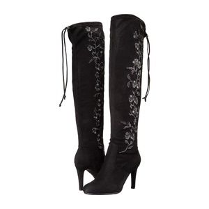 RIALTO  Women's Boot, Black Suede, Size 6.5